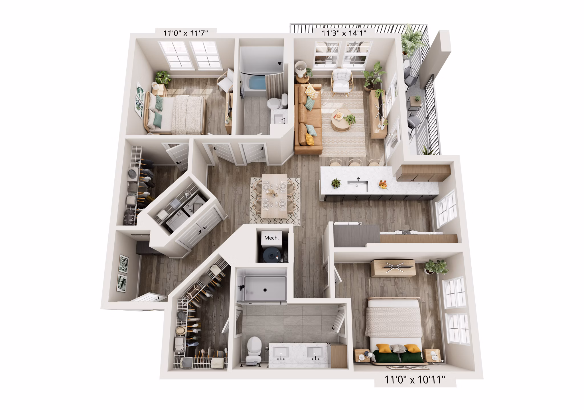 B2 floor plan at Alta Lofts on the Levee Apartments